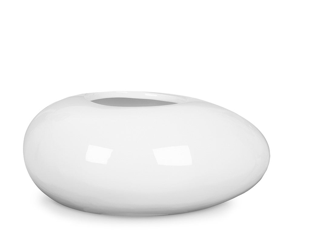 BLOMSTERPOTTE Ø9,5 OVAL SHINY WHITE