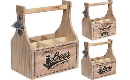 TREKASSE FOR 6 FLASKER + ÅPNER