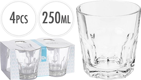 GLASS 4 PK 250 ML