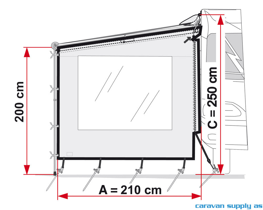 Sidevegg Side W Caravanstore m/vindu