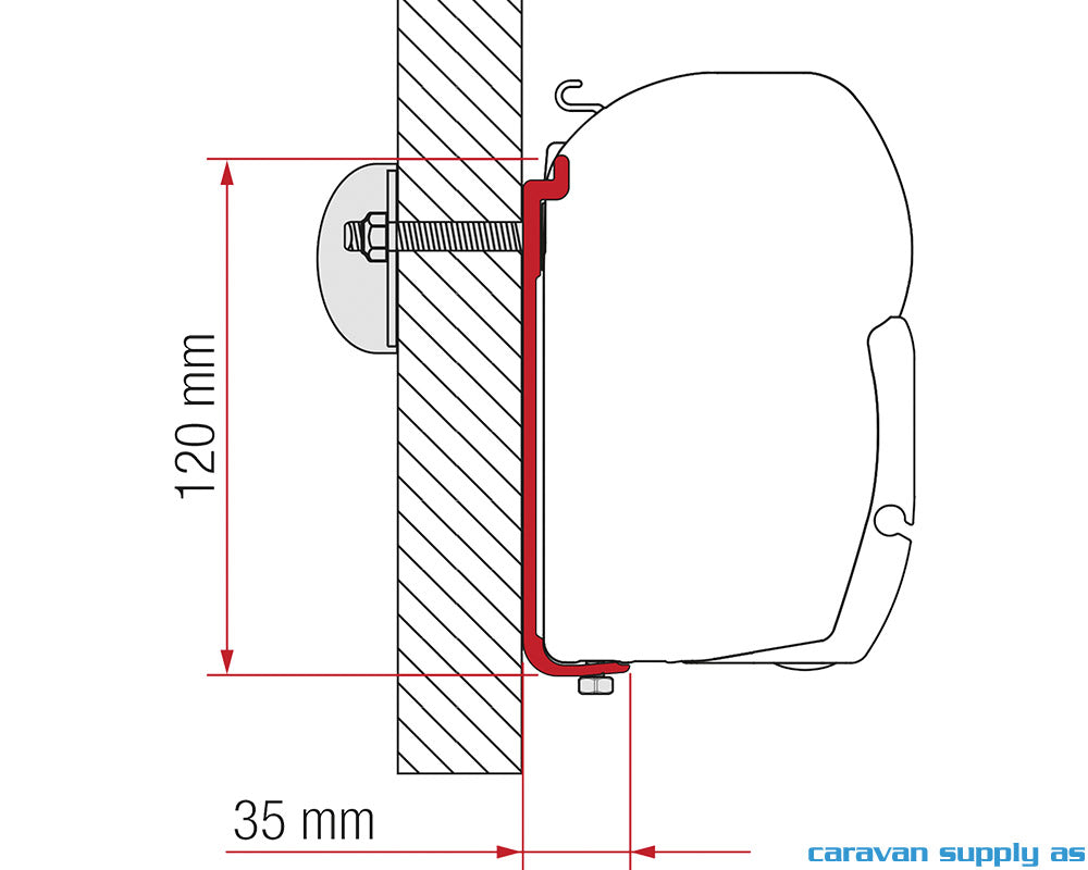 Feste F45 Adapter AS 300cm skinne 98655-503