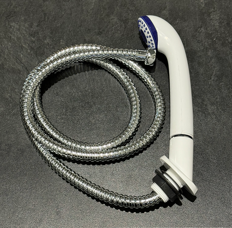 Dusjsett Julia hvit m/1,5m slange krom