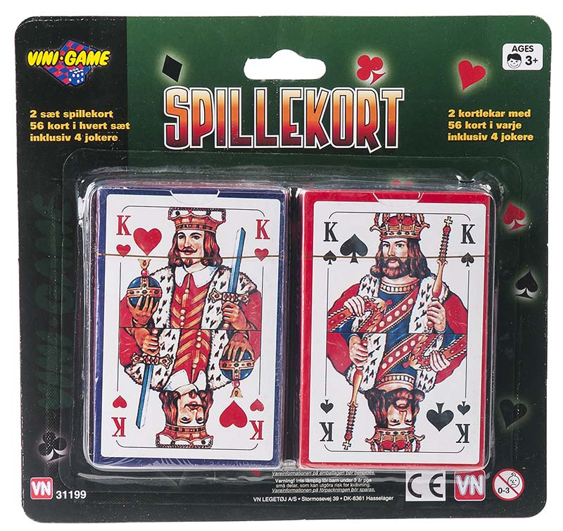 VINI 2xSPILLEKORT PÅ KORT Pris pr. stk