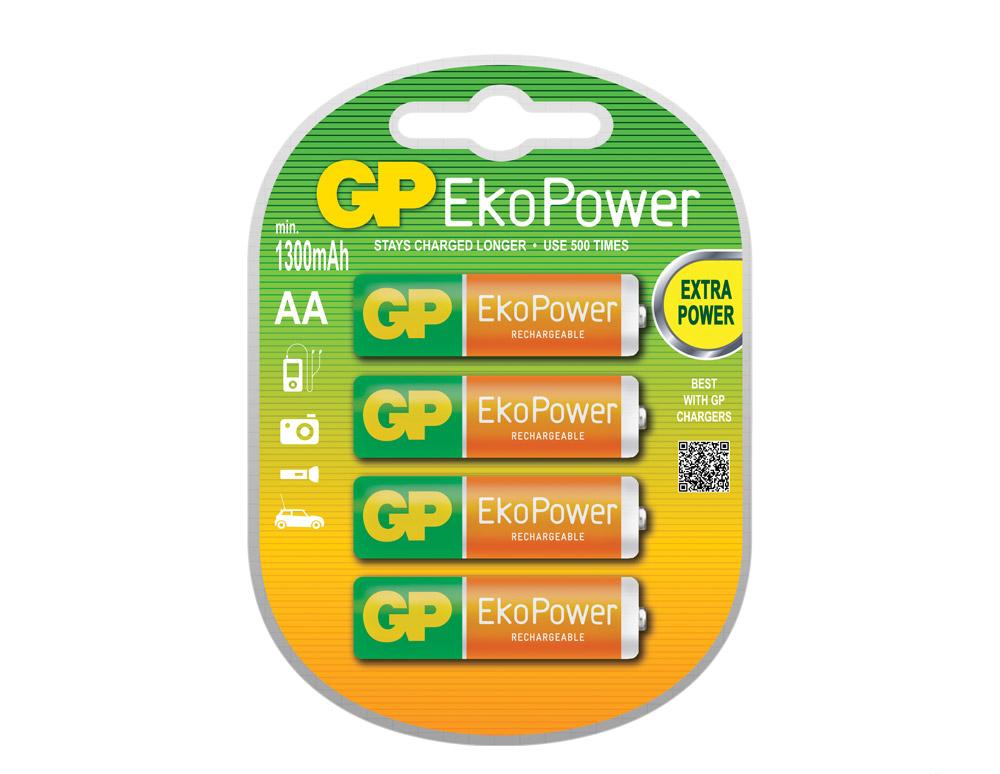 Batteri GP EkoPower R6/AA oppladbar 4stk