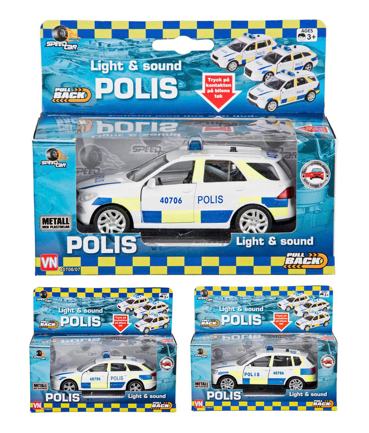 Svensk Polisbil M Lys&lyd