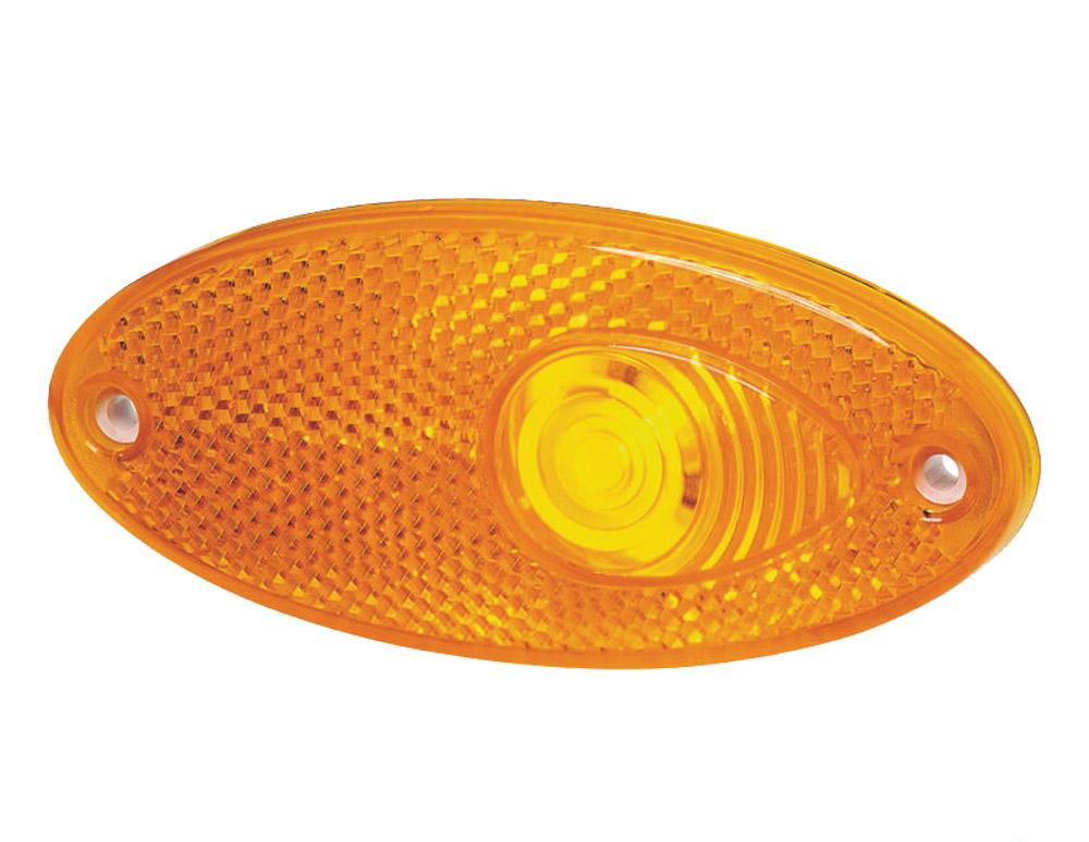 Sidemarkeringslys Hella oval 102x85x40mm gul