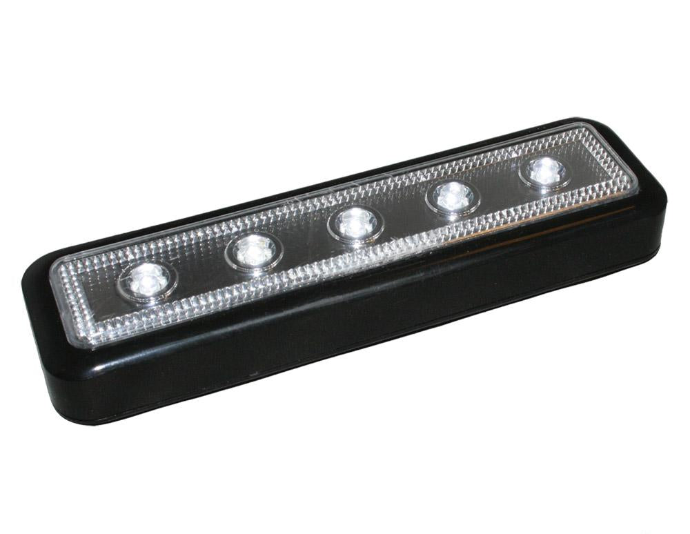 Lampe til trinn 5LED m/borrelås 16x5cm svart