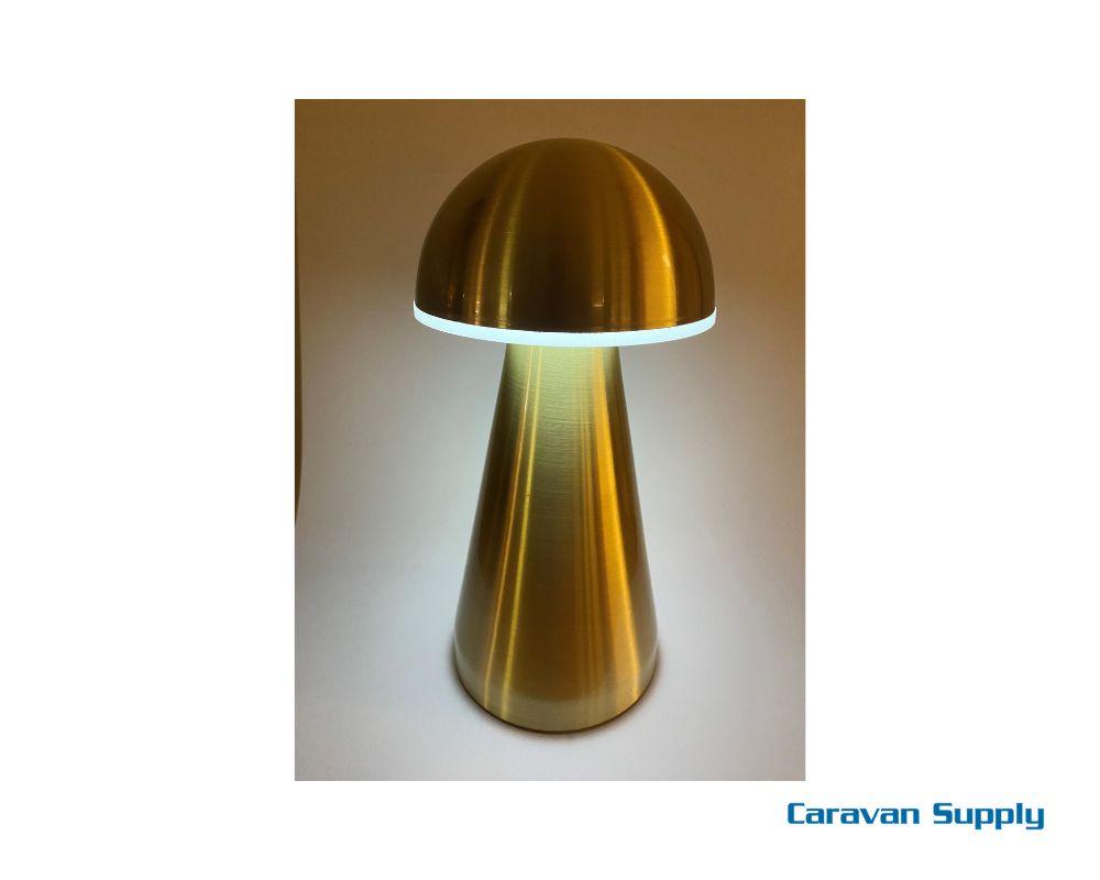 Bordlampe oppladbar sopp messing