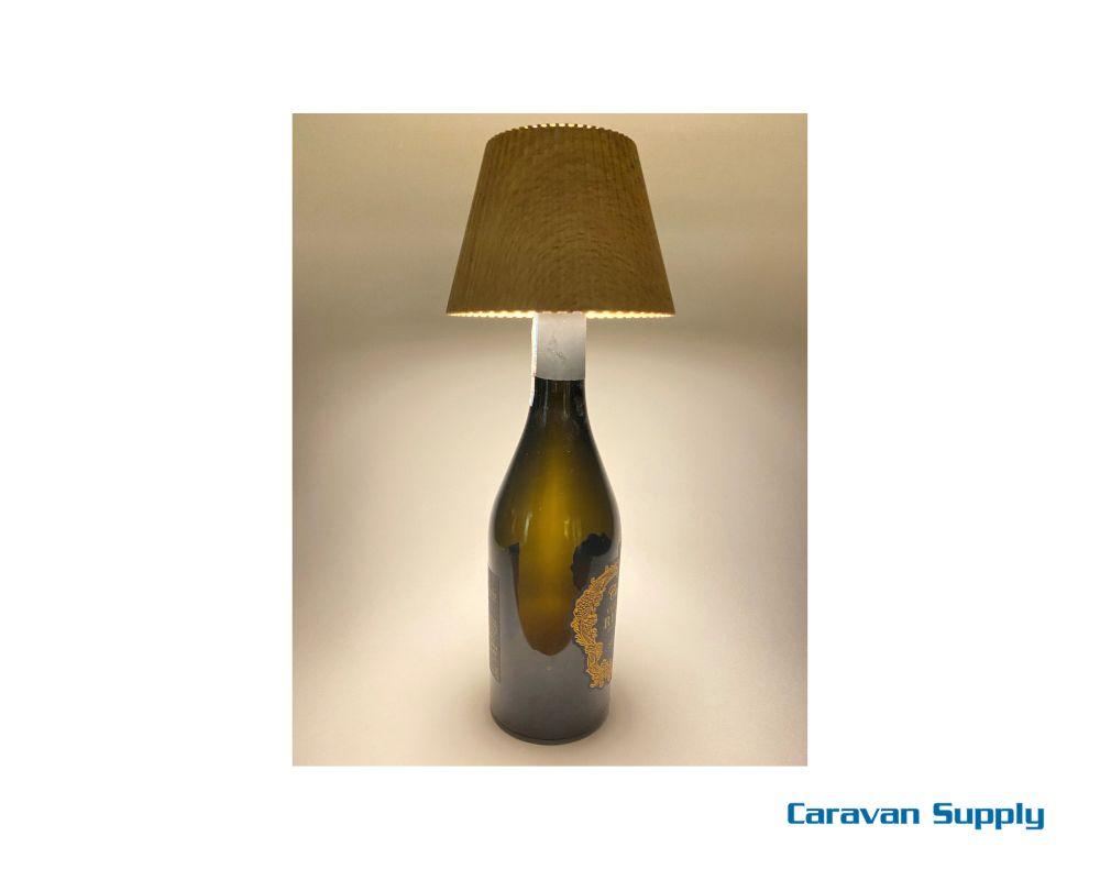 Lampeskjerm m/3trinns lys for vinflaske, oppladbar