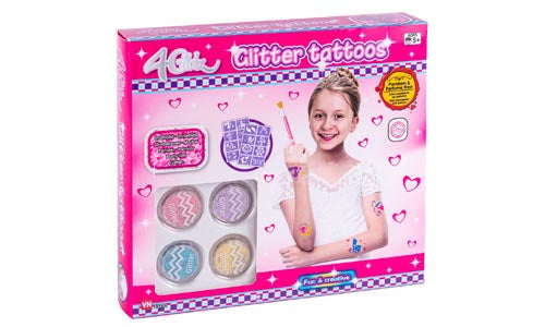 4 GIRLZ GLITTER TATOO SET
