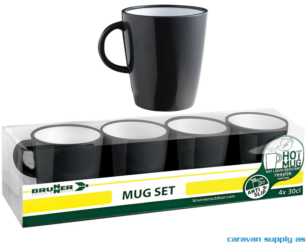 Krus Brunner Hot Mug Granyte mørkgrå 4 pk.