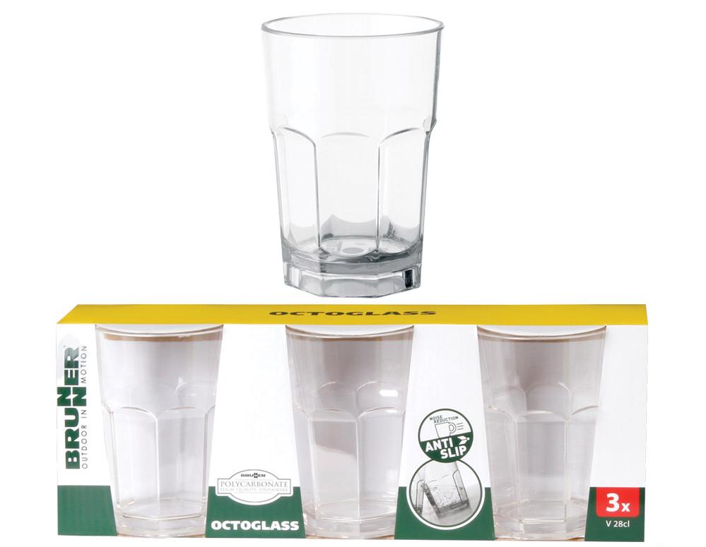 Glass Brunner Octoglass 28cl 3pk.