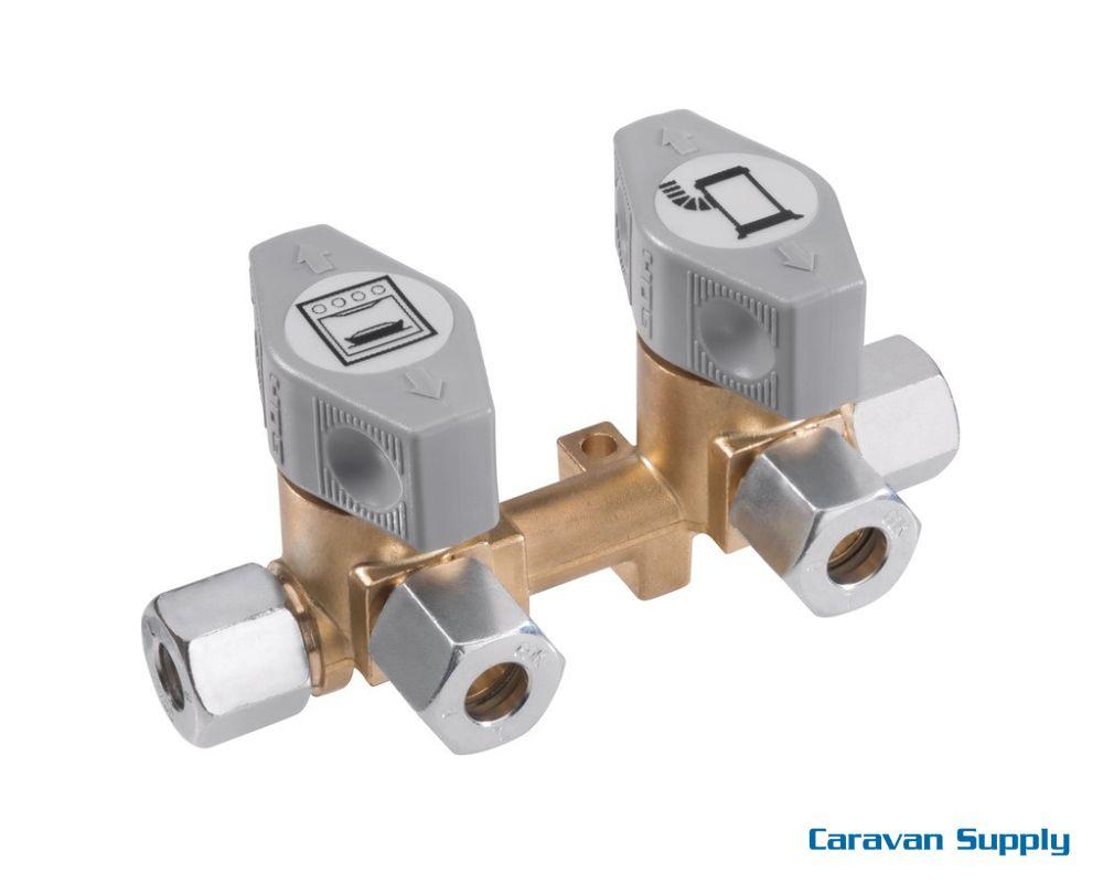 Gasskran 8mm m/2 ventiler