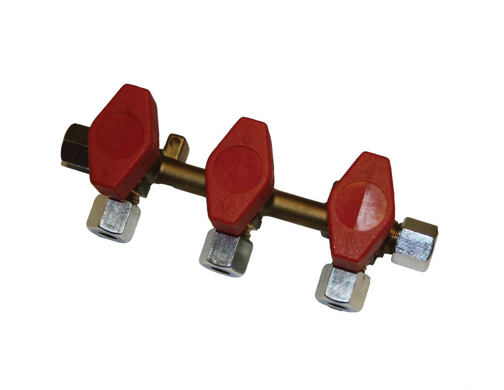 Gasskran 8mm m/3 ventiler