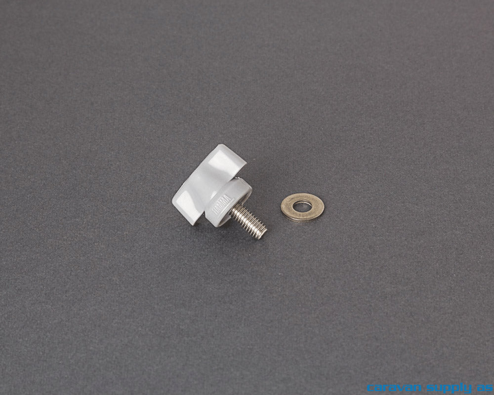 Support leg hand-wheel for awnings