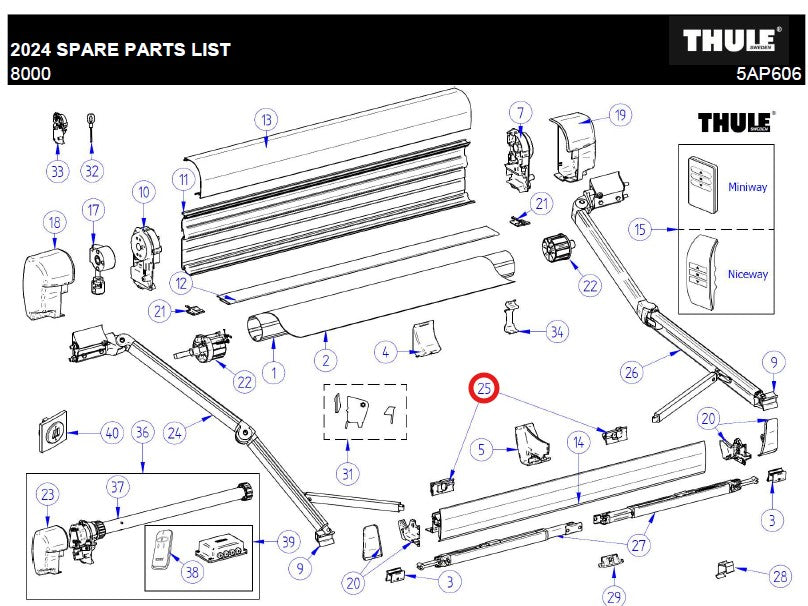 LH+RH gliding pieces tension arms