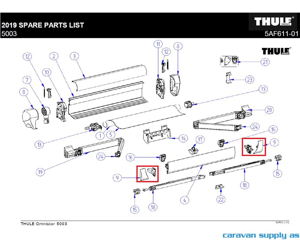 LH+RH endcap leadrail 5003 1500601591