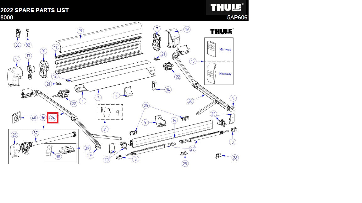 L.H. spring arm compl. 8000 from 4m