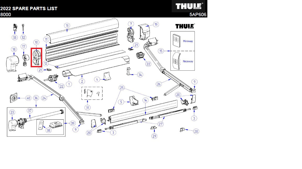 L.H. end plate assy 8000