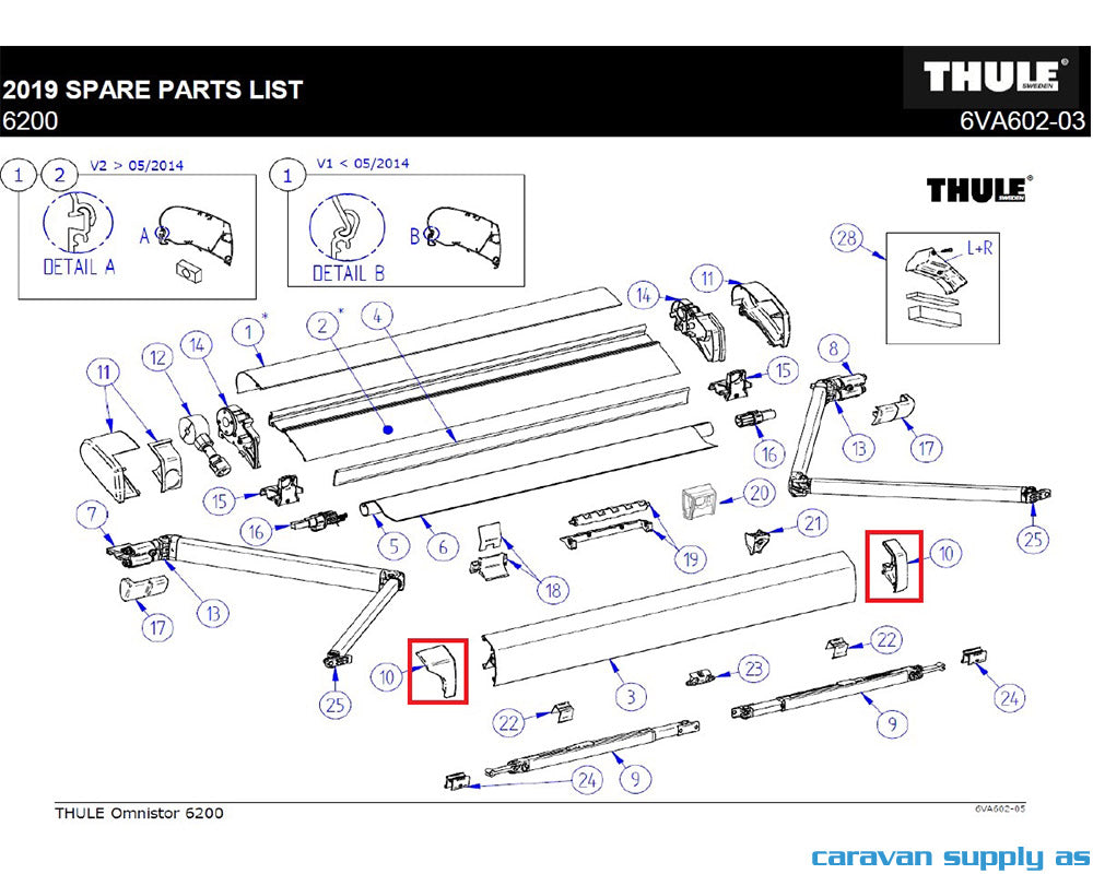 LH+RH endcap leadrail 6200 white