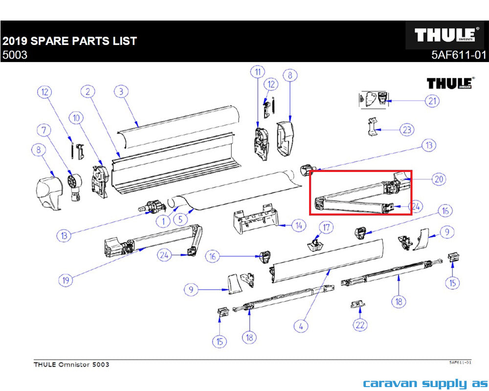 R.H. spring arm compl. 5003 from 3m