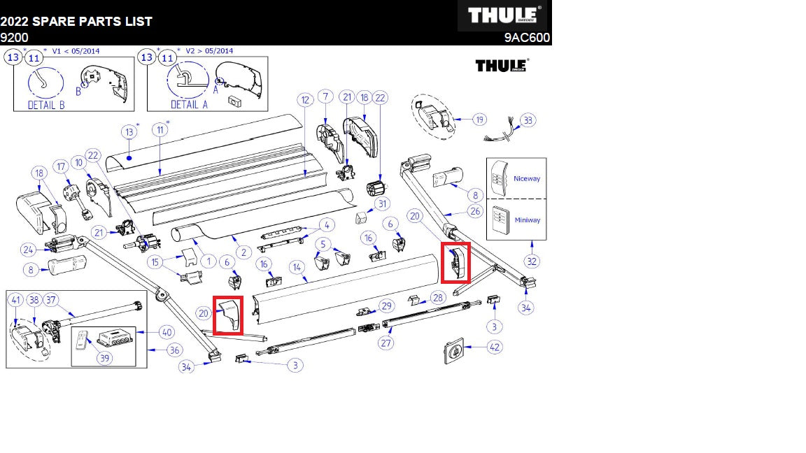 LH+RH endcap leadrail 9200 white