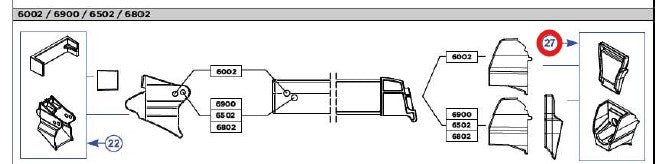End piece tension rafter clamp + insert sr s6