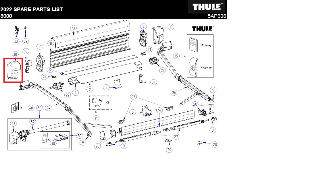 LH endcap mainhousing 8000 ant
