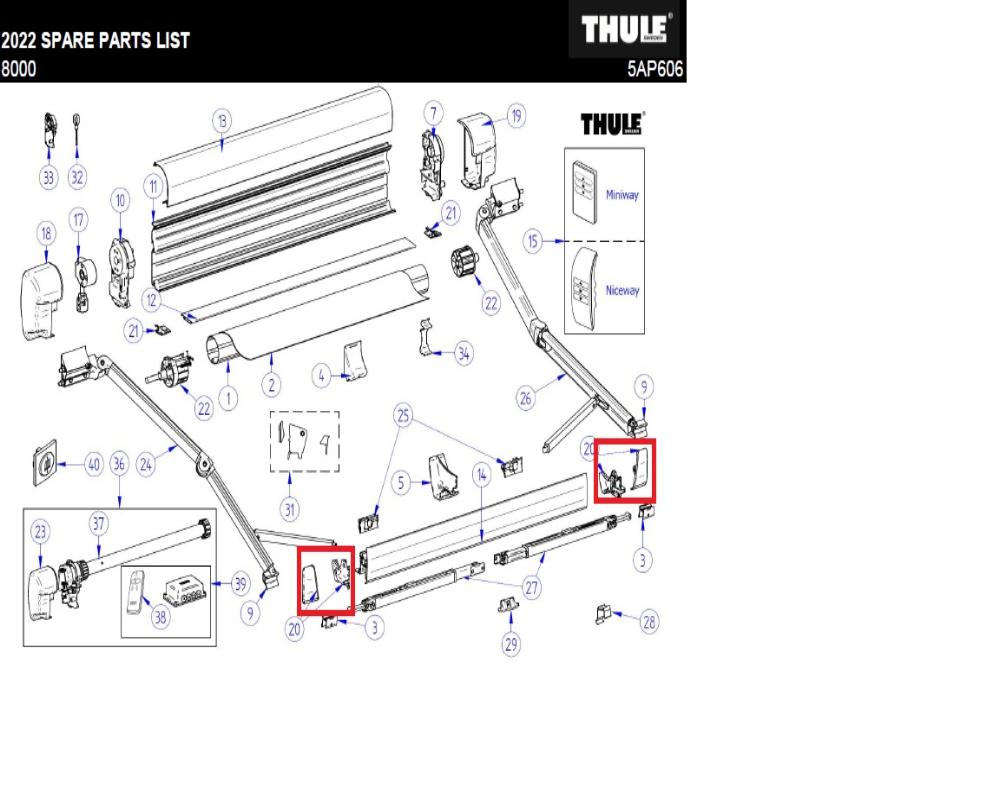 LH+RH lead rail end plate 8000 ant 1500603371