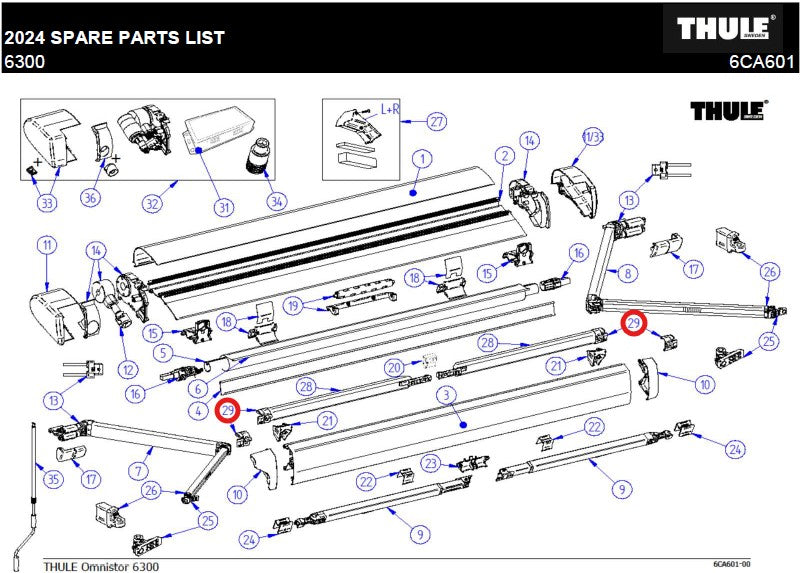 Endcap tension arm L+R 6300