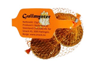 Gullmynter i nett vekt 25g