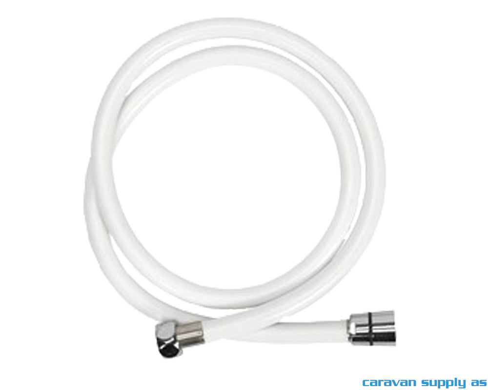DUSJSLANGE 1,5M 1/2"X1/2" GJENGER PVC HVIT