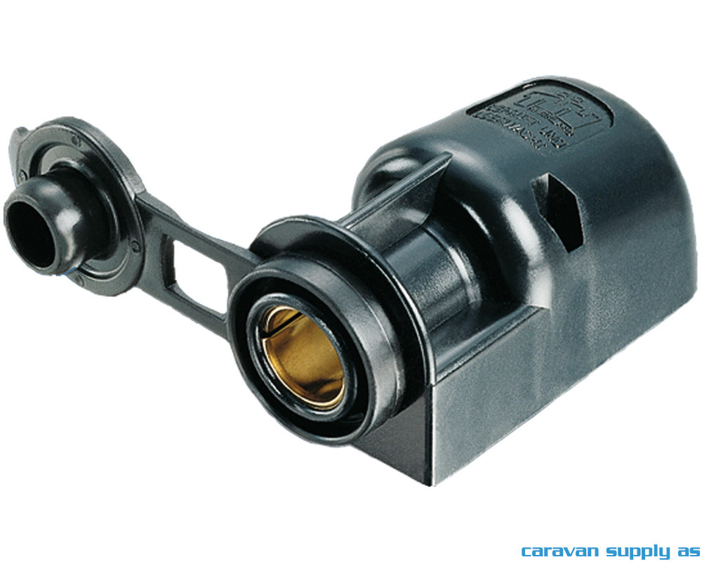 12V STIKKONTAKT UTENPÅLIGGENDE M/LOKK