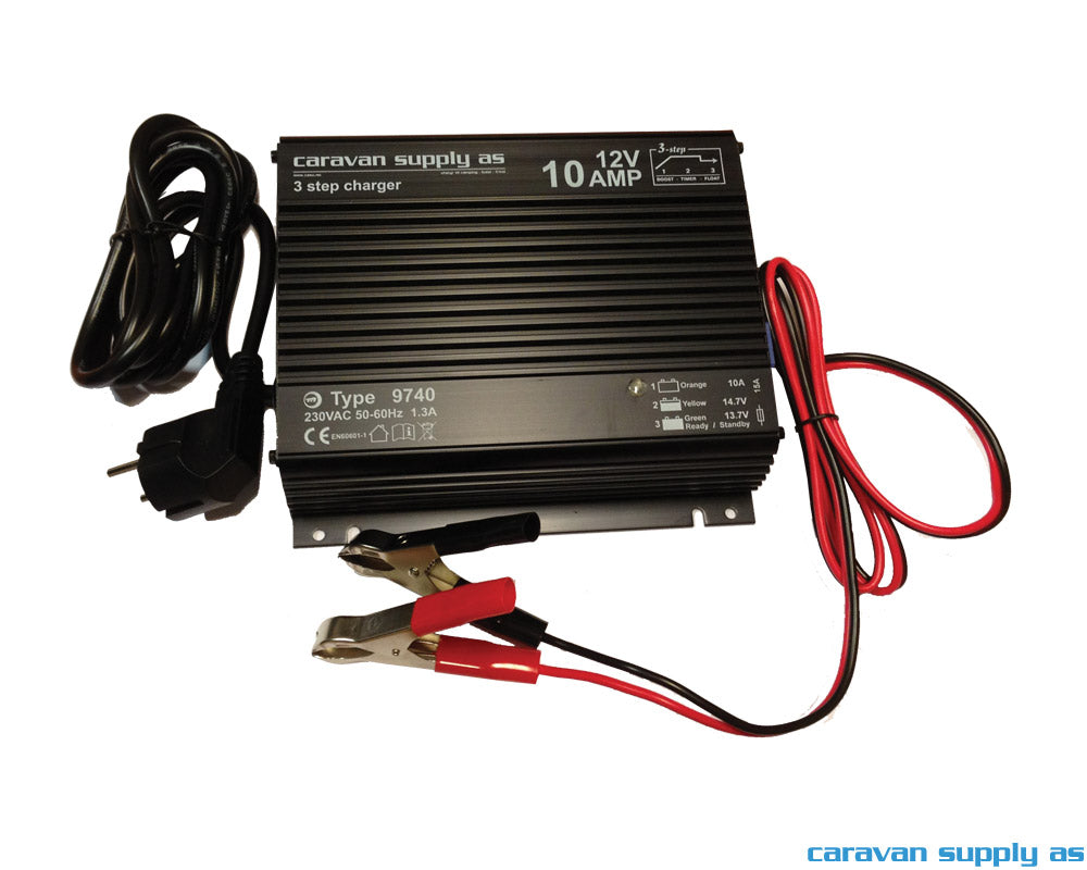 BATTERILADER MASCOT 9740 10A 12V 3TRINN BATKLEM