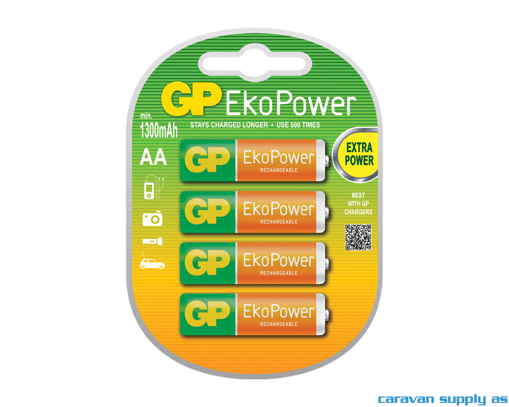 BATTERI GP EKOPOWER R6/AA OPPLADBAR 4STK