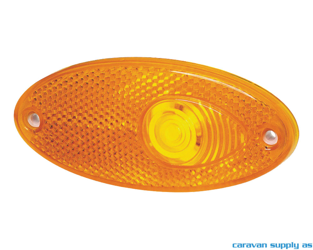 SIDEMARKERINGSLYS HELLA OVAL 102X85X40MM GUL