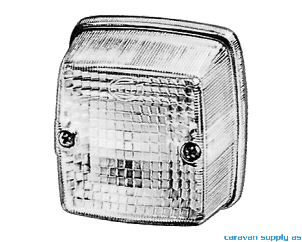 MARKERINGSLYS HELLA FRONT KANTET 84X84X51MM HVIT