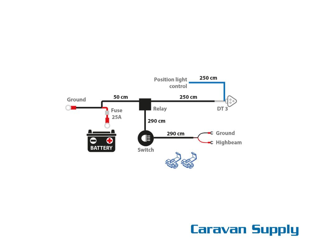 KOBLINGSSETT EKSTRALYS FOR 1 LAMPE M/DT3 M/BRYTER