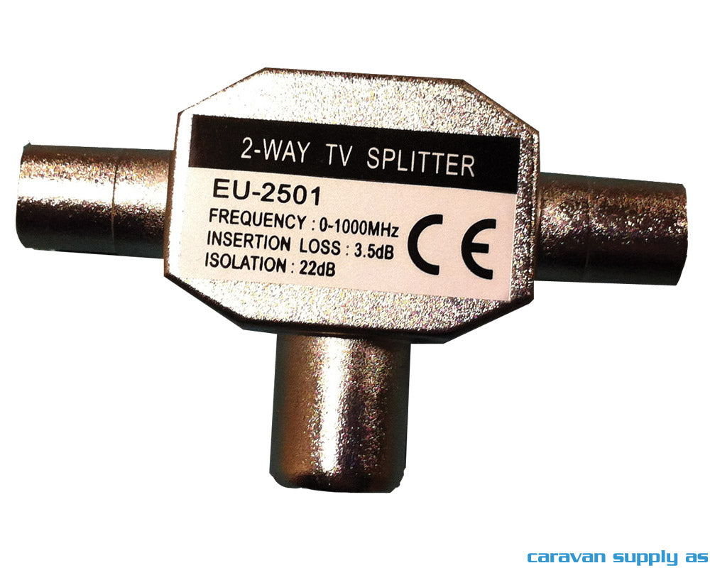 SPLIT 2-WAY TIL KOAXPLUGG U/DC-PASS