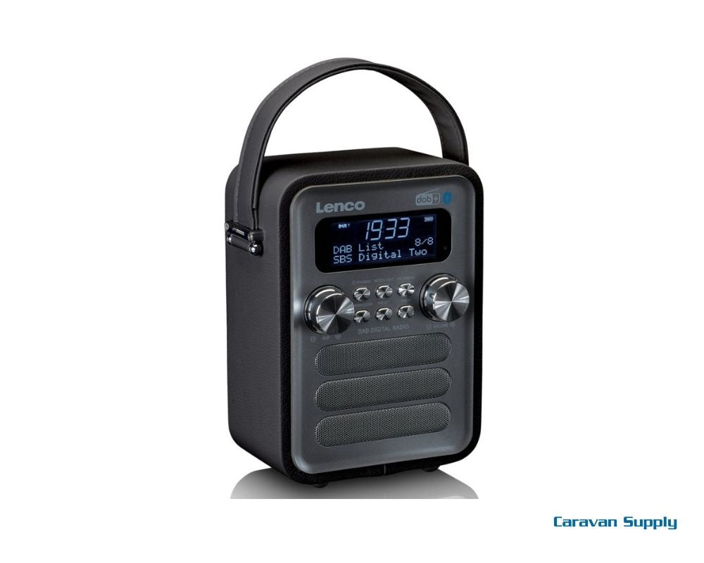 DAB RADIO LENCO OPPLADBAR, BLÅTANN SVART/SØLV