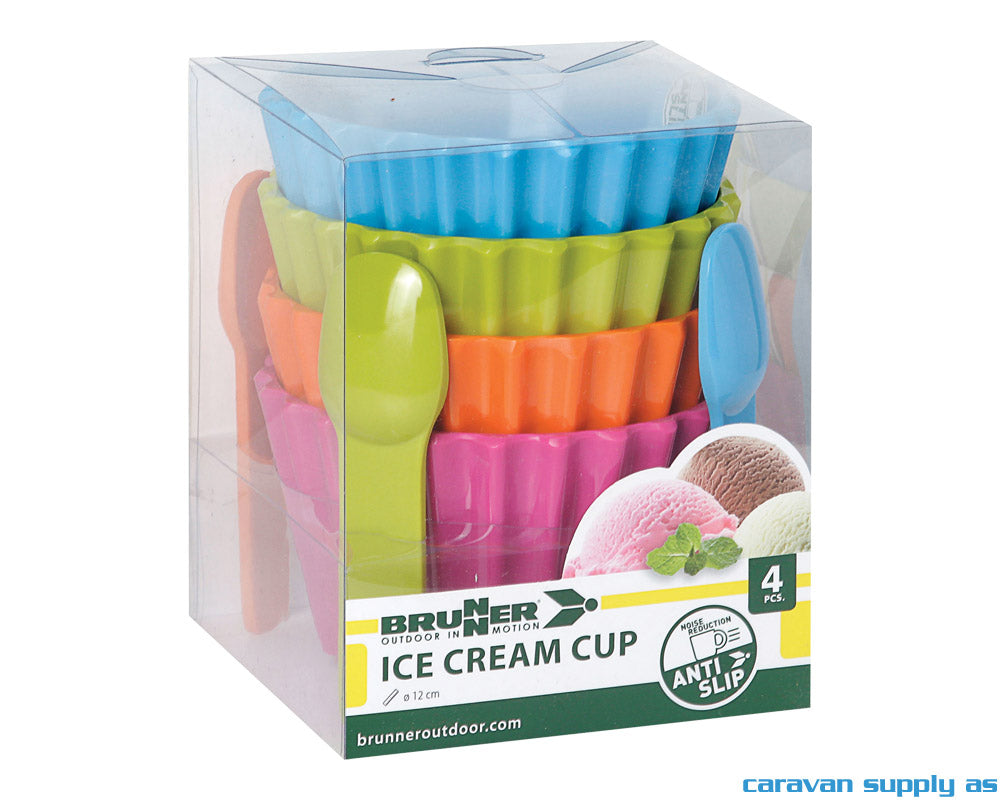 ISKREMSKÅL BRUNNER ICE CREAM CUP M/SKJE Ø12 FARGER