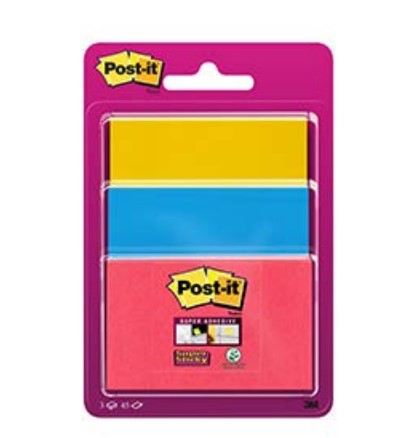 POST-IT 3 PK SUPER STICKY ASS STR