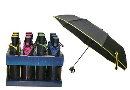 PARAPLY SORT MED FARGER 110 CM