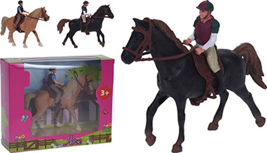 HEST MED FIGUR 14 X 10 CM