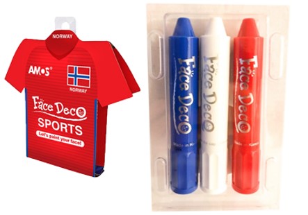 ANSIKTSSMINKE SPORT 3 PK