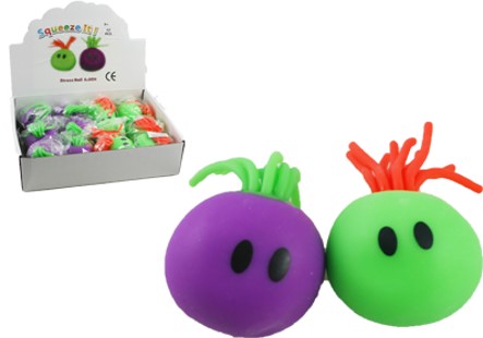 STRESSBALL M/HÅR 6 CM