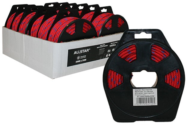 TAU RØD 5MM X 20 MTR DISP