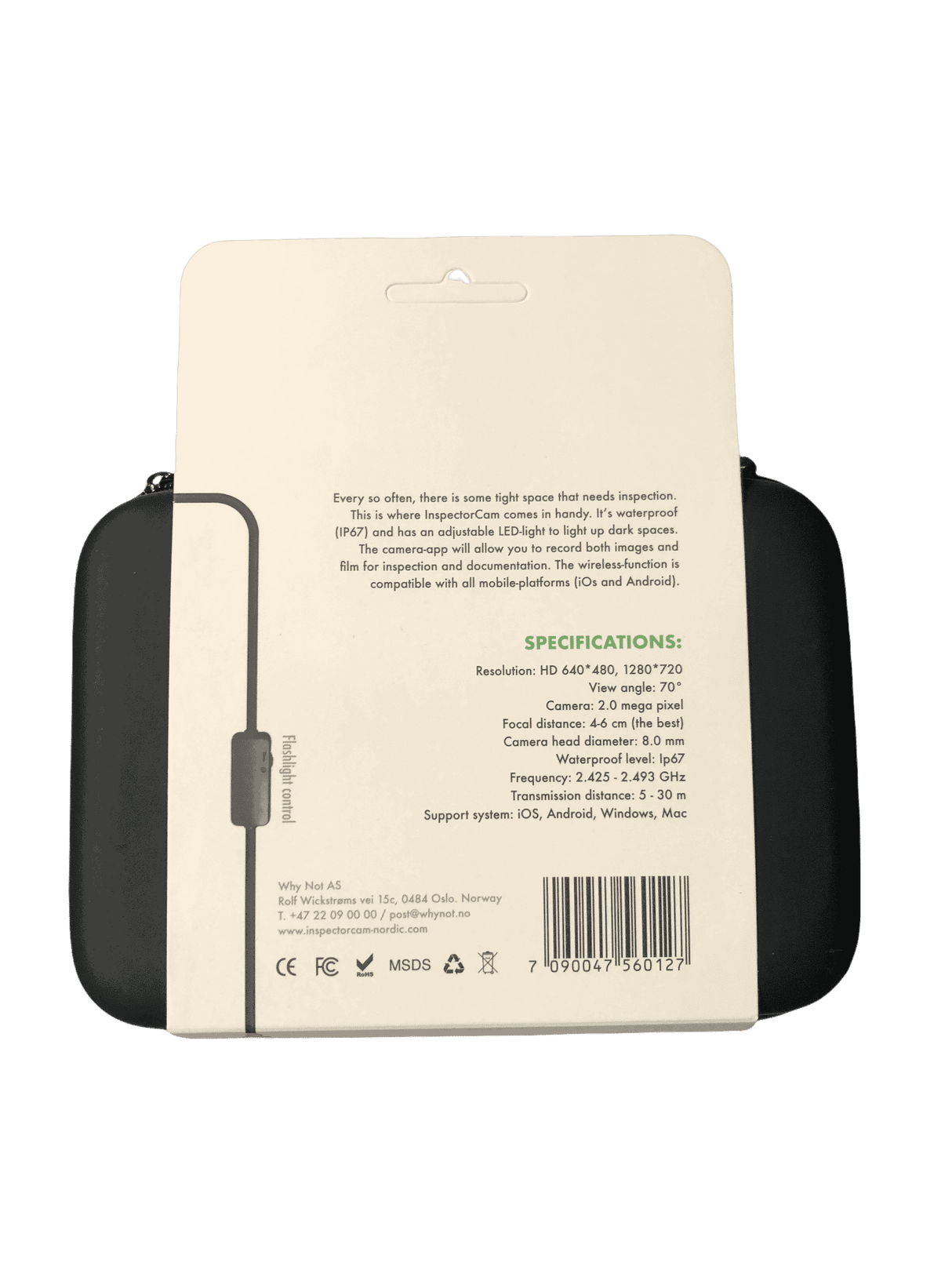 Inspeksjonskamera for Wifi for Smart telefon