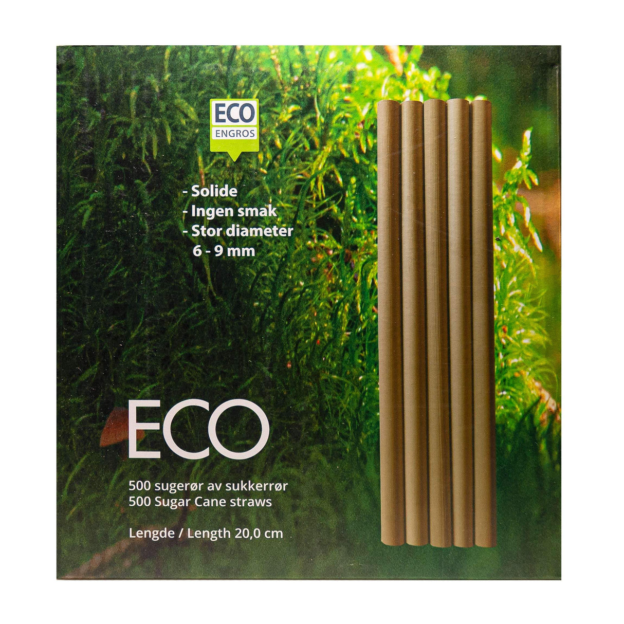 Sugerør sukkerrør 20 cm 500 pk