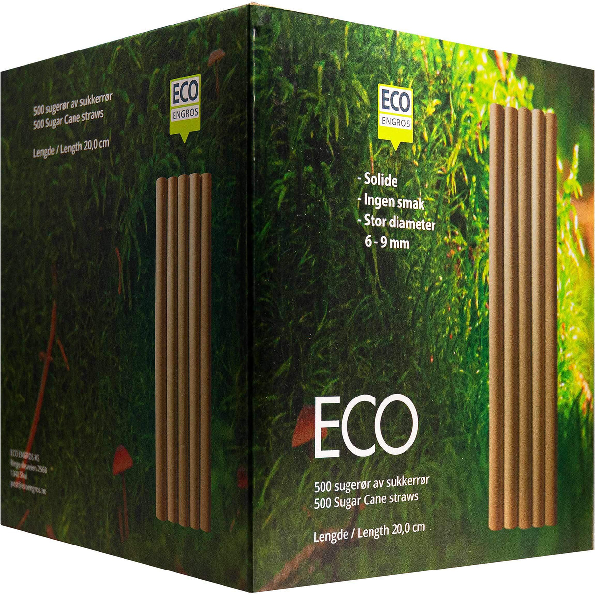 Sugerør sukkerrør 20 cm 500 pk